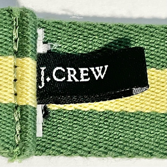 JCrew preppy cotton canvas belt stripe bronze d ring clasp unisex casual sporty - Picture 9 of 12